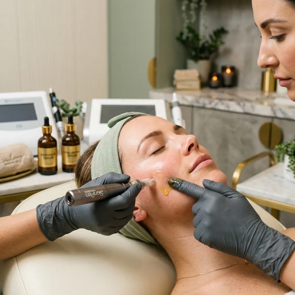 Microneedling with exosome serum application at Derma Vital