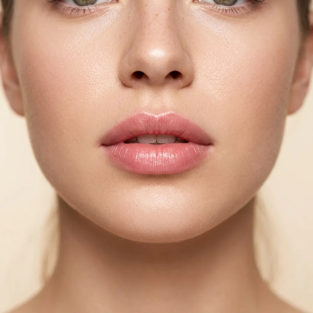 Beautiful naturally tinted lips after lip blushing treatment