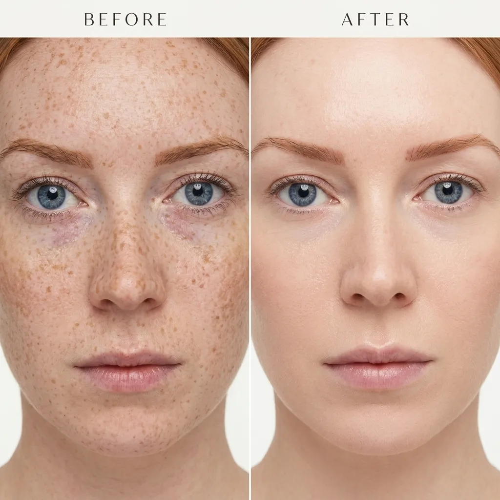 Before and after results of Perfect Derma Peel treatment showing dramatically clearer skin